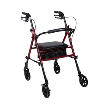 McKesson Four-Wheel Rollator, Adjustable Height, Folding Aluminum Frame, Red - 146-RTL10261RD-Single - LL Medico