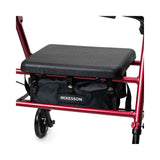 McKesson Four-Wheel Rollator, Adjustable Height, Folding Aluminum Frame, Red - 146-RTL10261RD-Single - LL Medico