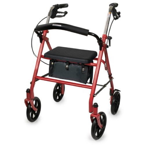McKesson Four Wheel Rollator Walker - 146-10257BL-1 - LL Medico