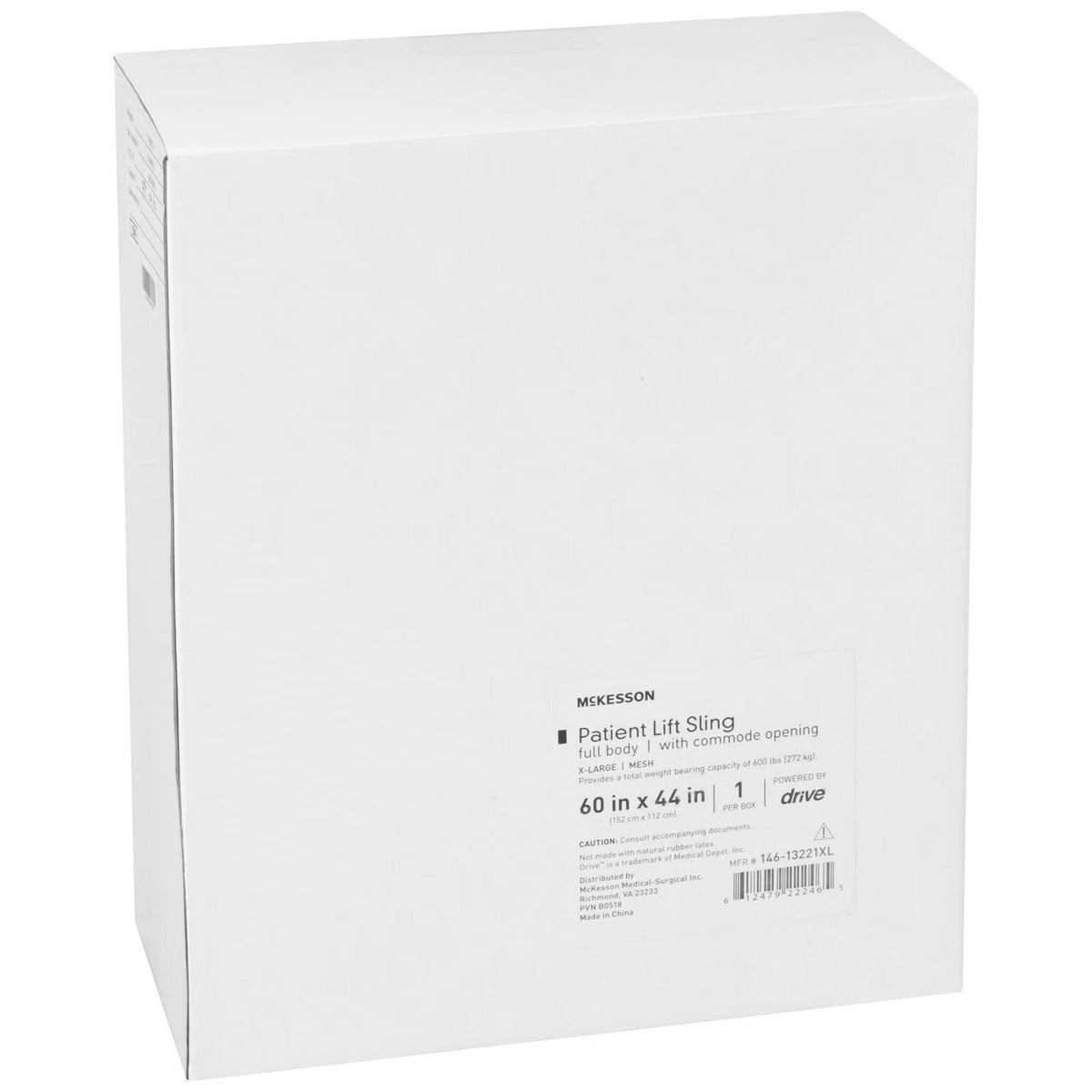 McKesson Full Body Commode Sling, Mesh, 4 or 6 Point Cradle, X-Large, 600 lb Capacity - 146-13221XL-Single - LL Medico