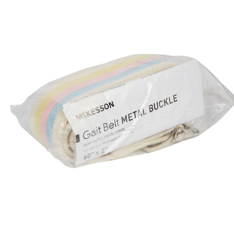 McKesson Gait Belt, Pastel Stripe, 60", Metal Buckle - 858-Single - LL Medico