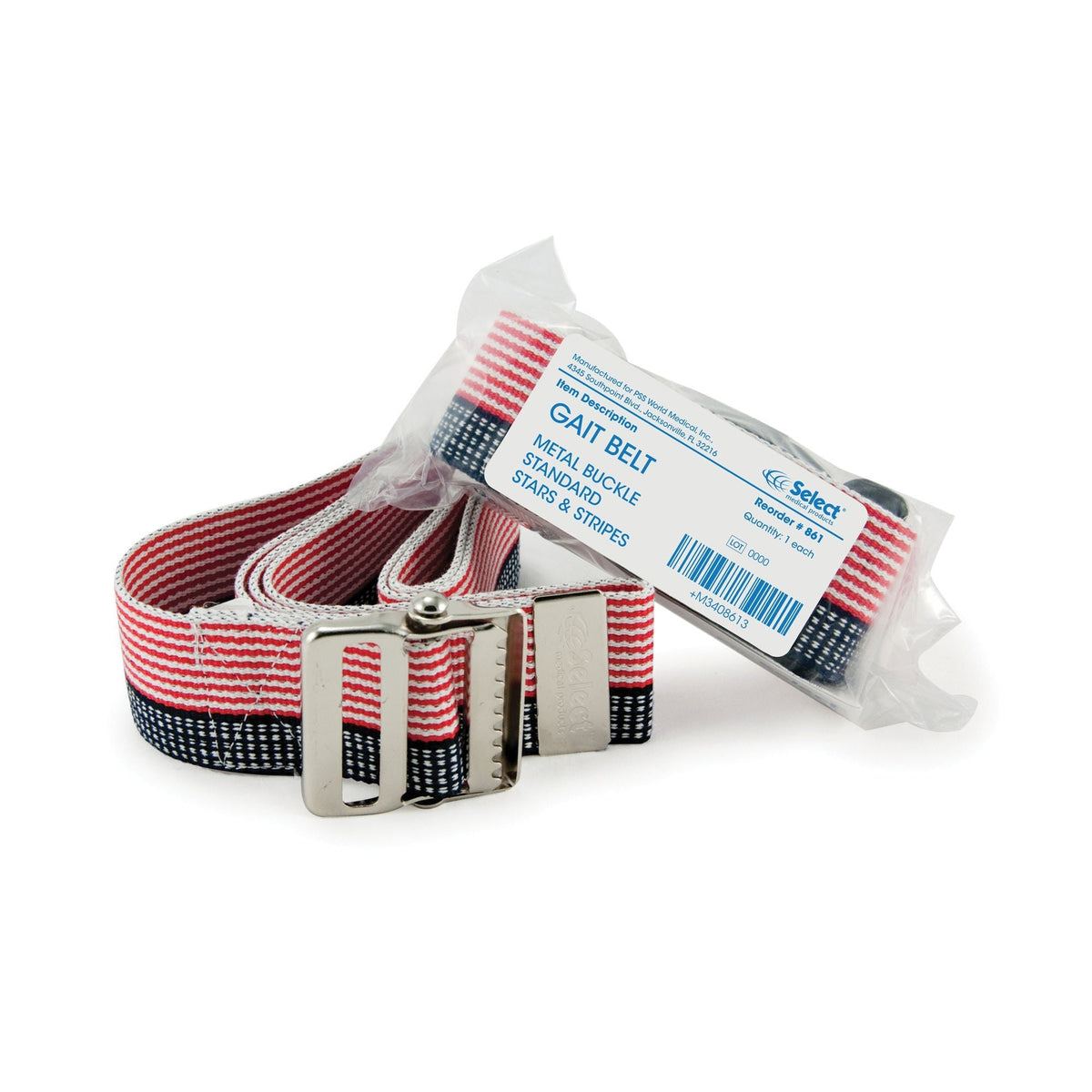 McKesson Gait Belt Stars and Stripes Design, 60" - 861-Single - LL Medico