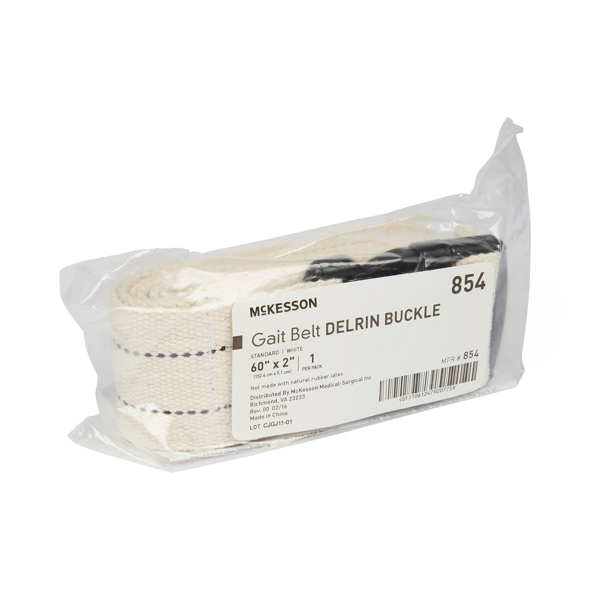 McKesson Gait Belt with White Metal Buckle, 60" - 854-Single - LL Medico