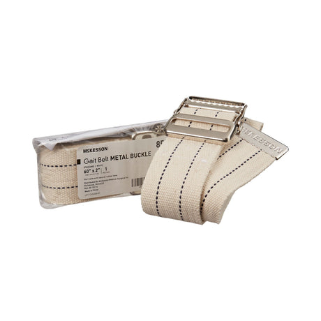McKesson Gait Belt with White Metal Buckle, 60" Length - 855-Single - LL Medico