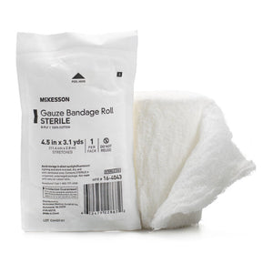 McKesson Gauze Bandage Roll Sterile 8-Ply, 4.5 In X 3.1 Yds - 16-4043-Single - LL Medico