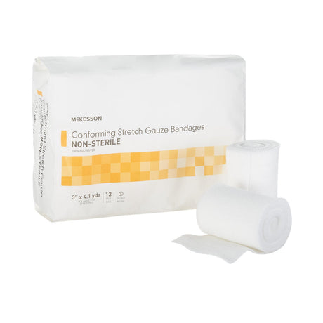 McKesson Gauze Conforming Bandage, 3 in x 4.1 yds Roll, Non - Sterile - 16-012-Pack - LL Medico