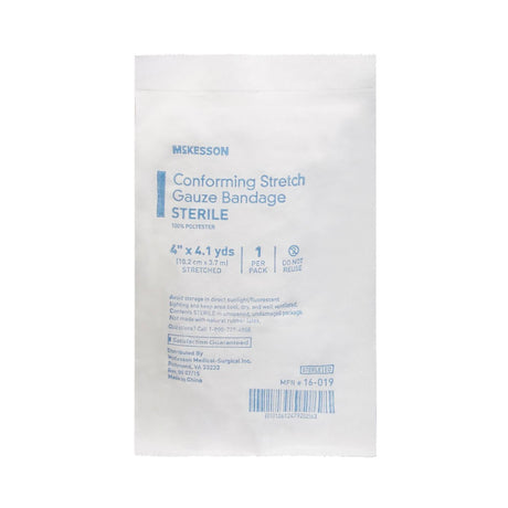 McKesson Gauze Conforming Bandage, 4 in x 4.1 yds Roll, Sterile - 16-019-Pack - LL Medico