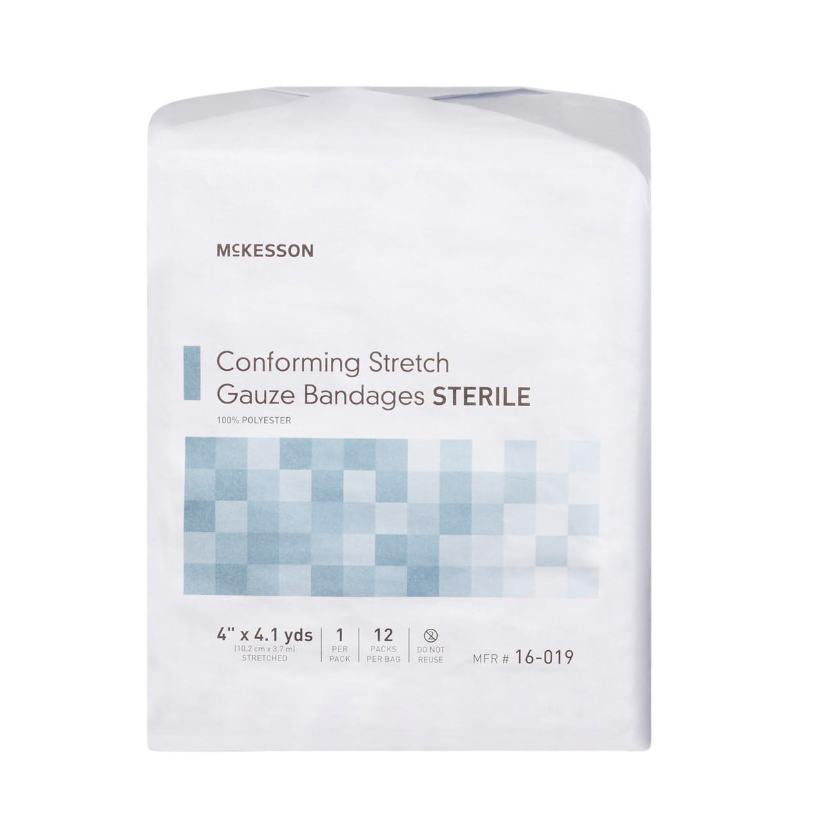 McKesson Gauze Conforming Bandage, 4 in x 4.1 yds Roll, Sterile - 16-019-Pack - LL Medico