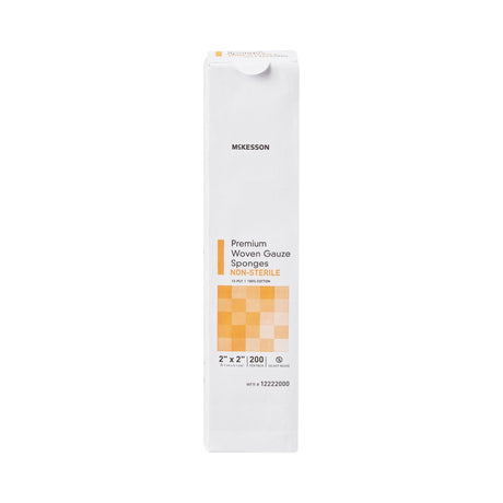 McKesson Gauze Sponge, NonSterile, 2 x 2", 12-Ply, White, Cotton - 12222000-Pack - LL Medico