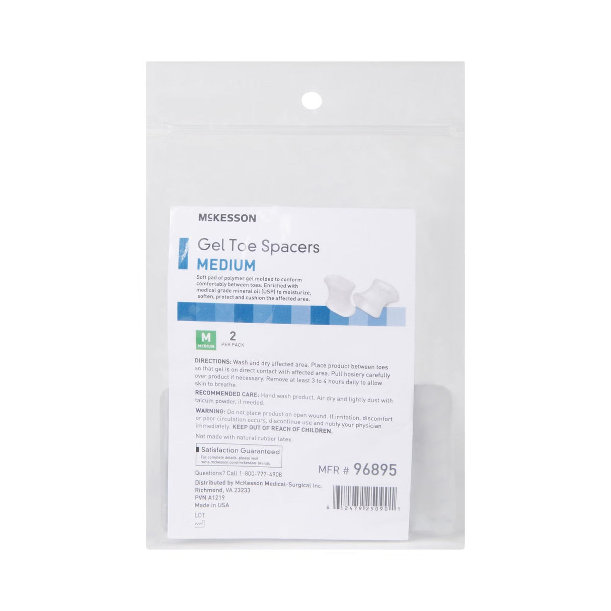 McKesson Gel Toe Spacers, Pack of 2 - 96895-Pack - LL Medico