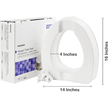 McKesson Heavy Duty Raised Toilet Seat, 400 lb Weight Capacity - 146-RTL12064 - LL Medico