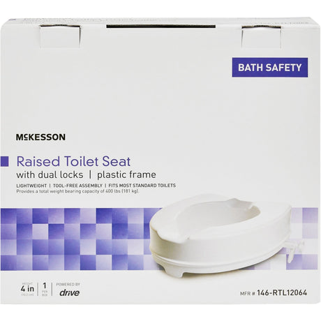 McKesson Heavy Duty Raised Toilet Seat, 400 lb Weight Capacity - 146-RTL12064 - LL Medico