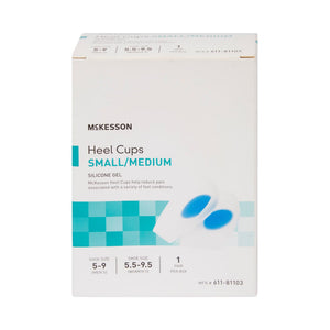 McKesson Heel Cups Silicone Gel, Blue/White - 611-81103-Case - LL Medico