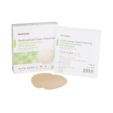 McKesson Hydrocellular Foam Dressing with Silicone Adhesive Border, Sacral, Sterile, 7" x 7" Dressing, 5" x 5" Pad - 4845-Single - LL Medico