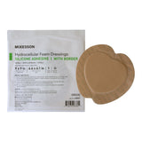 McKesson Hydrocellular Foam Dressing with Silicone Border, Sterile, Sacral, 9 x 9 In - 4841-Single - LL Medico