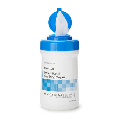 McKesson Instant Hand Sanitizing Wipes, 5.5 in x 7.9 in, 160 Count - 16-3460-Box - LL Medico