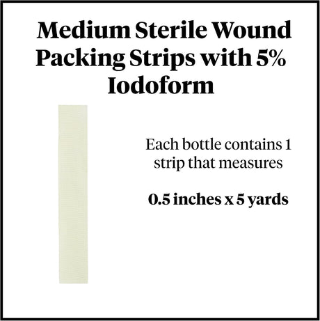 McKesson Iodoform Wound Packing Strip, 0.5 Inch x 5 Yard - 61-59245-Single - LL Medico