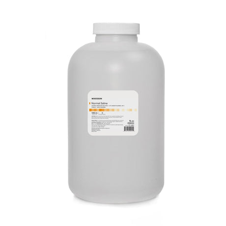 McKesson Sterile Normal Saline Irrigation Solution, 1000 mL bottle front