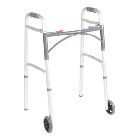 McKesson Junior Aluminum Folding Walker w/ Wheels - 146-10211-1 - LL Medico