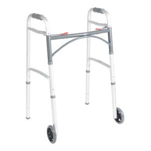 McKesson Junior Aluminum Folding Walker w/ Wheels - 146-10211-1 - LL Medico