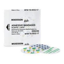 McKesson Kids Adhesive Spot Bandages, Sterile, Plastic, Assorted Prints, 1" - 16-4832-17-Box - LL Medico
