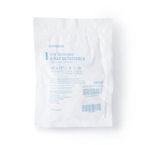 McKesson Lap Sponges X-Ray Detectable, Sterile 4 Ply Cotton, 12" x 12" - 16-2112121-Pack - LL Medico