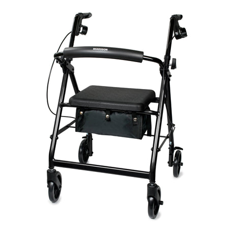 McKesson Lightweight 4 Wheel Rollator Walker, Black - 146-R726BK - LL Medico