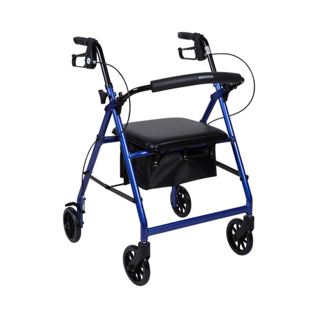 McKesson Lightweight 4 Wheel Rollator Walker, Blue - 146-R726BL - LL Medico