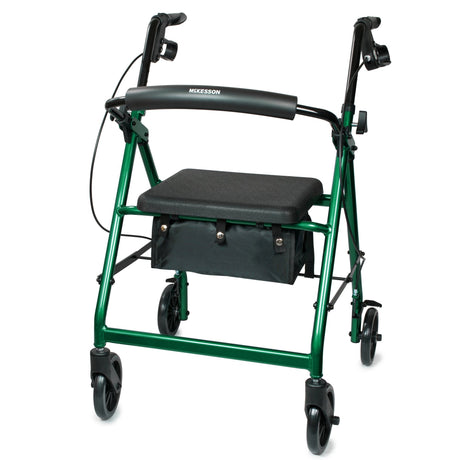 McKesson Lightweight 4 Wheel Rollator Walker, Green - 146-R726GR - LL Medico