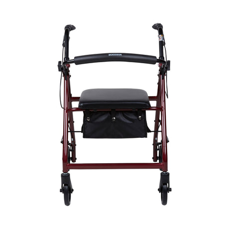 McKesson Lightweight 4 Wheel Rollator Walker, Red - 146-R726RD - LL Medico