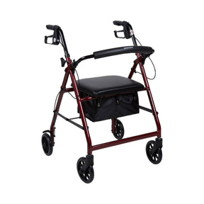 McKesson Lightweight 4 Wheel Rollator Walker, Red - 146-R726RD - LL Medico