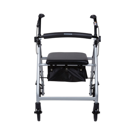 McKesson Lightweight 4 Wheel Rollator Walker, Silver - 146-R726SL - LL Medico
