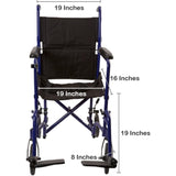 McKesson Lightweight Aluminum Transport Chair - 146-ATC19-BK - LL Medico