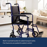 McKesson Lightweight Aluminum Transport Chair - 146-ATC19-BK - LL Medico