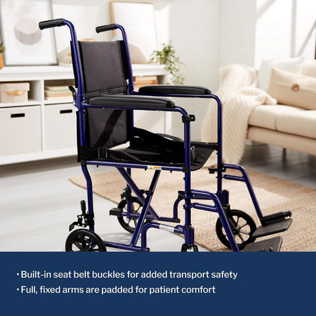 McKesson Lightweight Aluminum Transport Chair - 146-ATC19-BK - LL Medico