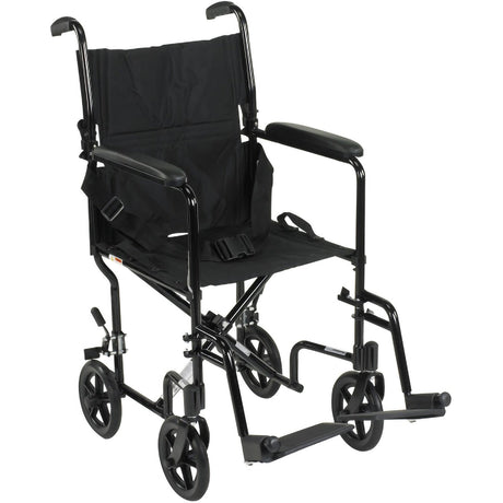 McKesson Lightweight Aluminum Transport Chair - 146-ATC19-BK - LL Medico