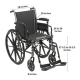 McKesson Lightweight Wheelchair, Dual Axle, Desk Length Arm, Swing-Away Footrest, 18" Seat Width, 300 lb Capacity - 146-K318ADDA-SF-Single - LL Medico