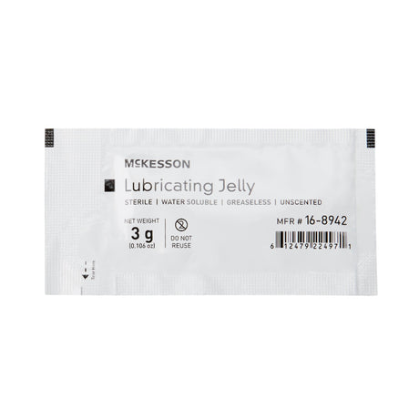 McKesson Lubricating Jelly, 3 Gram Individual Packets - 16-8942-Box - LL Medico