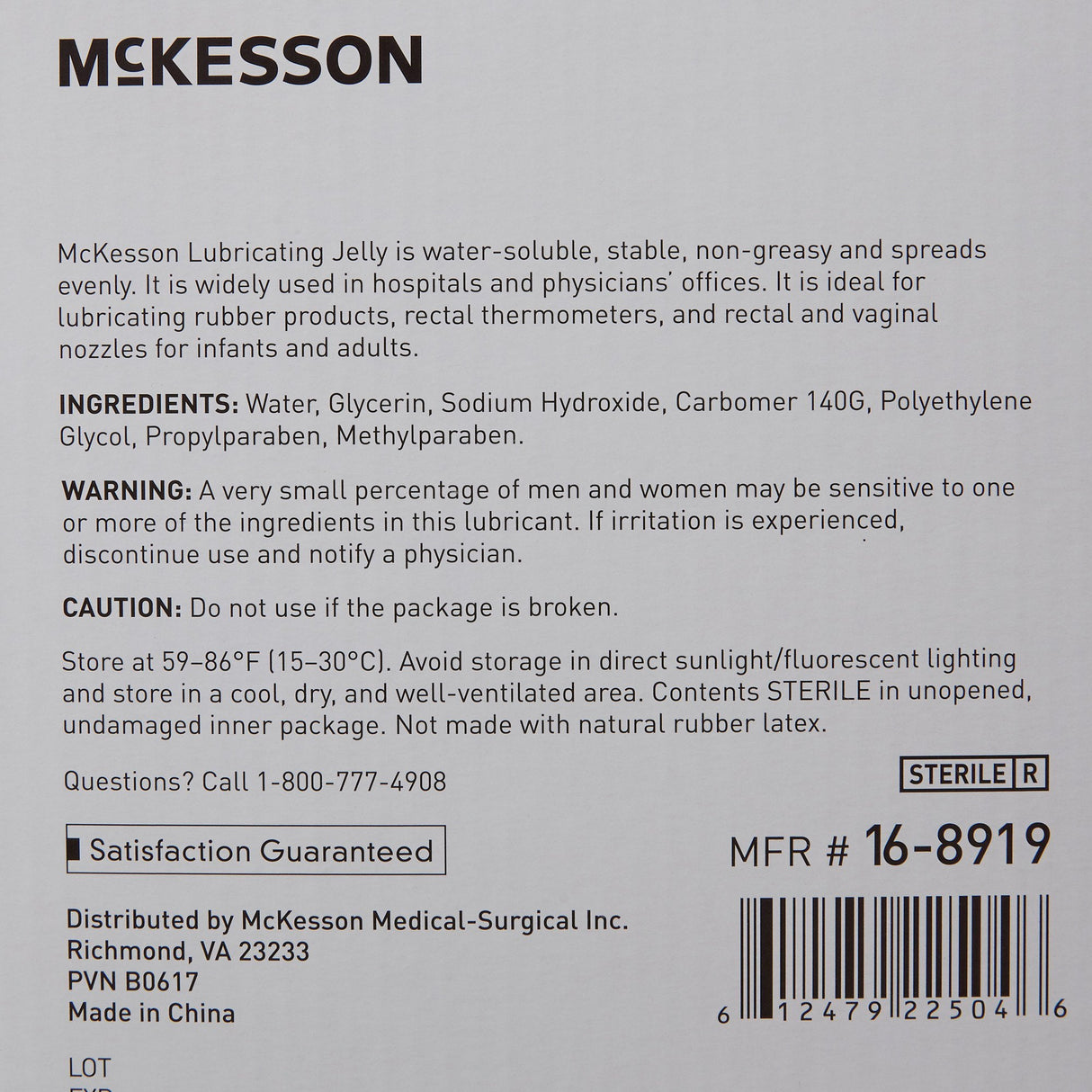 McKesson Lubricating Jelly, 4 Oz Flip Top Tube - 16-8919-Box - LL Medico