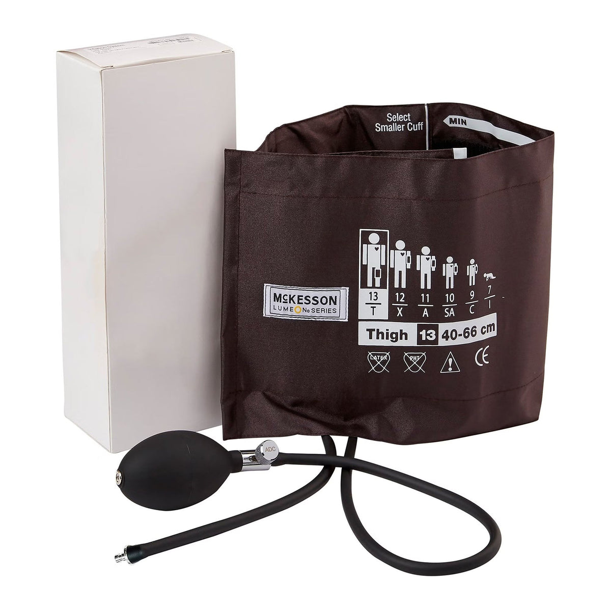 McKesson LUMEON Blood Pressure Cuff and Bulb, Thigh, 40 to 66 cm - 01-865-13TBRGM-Box - LL Medico