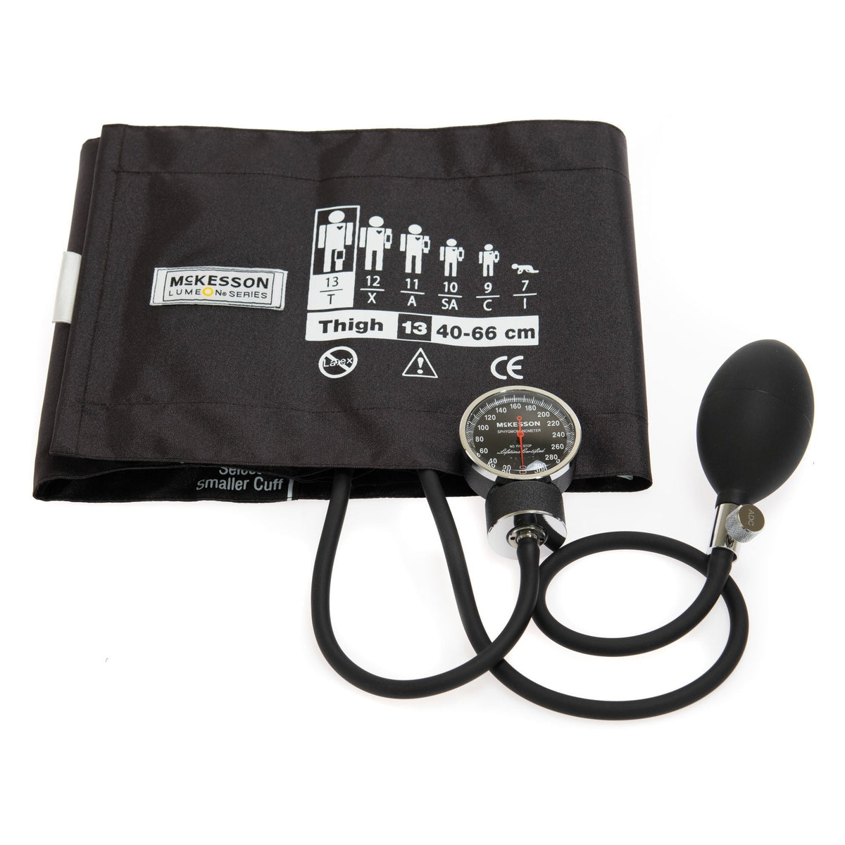 McKesson LUMEON Deluxe Aneroid Sphygmomanometer, Thigh Cuff, 40 - 66 cm - 01-720-13TBRGM-Case - LL Medico
