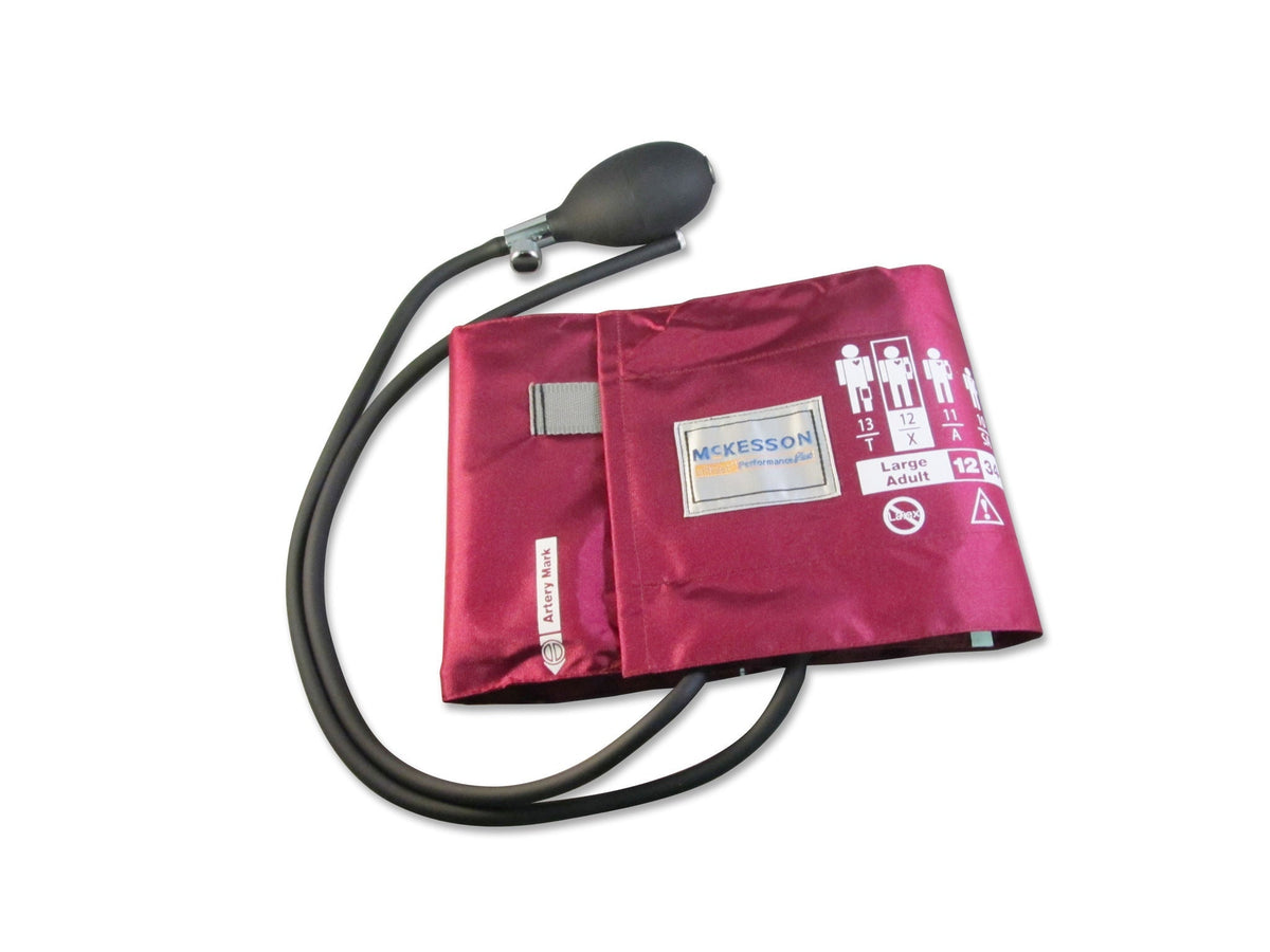 McKesson LUMEON Reusable Blood Pressure Cuff with Bulb, Large Adult, 34 to 50 cm - 01-865-12XBDGM-Case - LL Medico