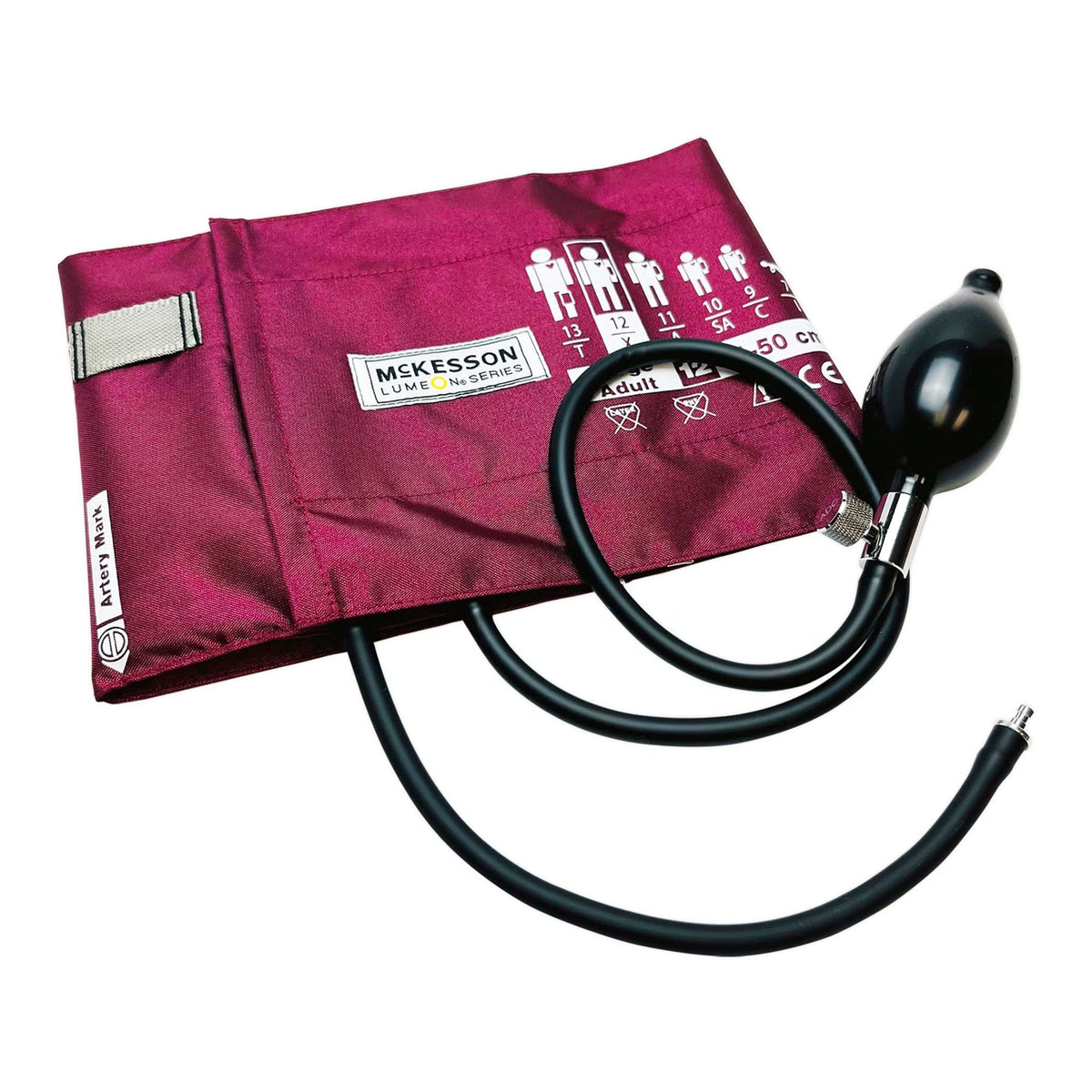 McKesson LUMEON Reusable Blood Pressure Cuff with Bulb, Large Adult, 34 to 50 cm - 01-865-12XBDGM-Case - LL Medico