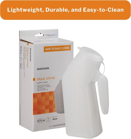 McKesson Male Urinal with Lid - 51-H140-01 - LL Medico