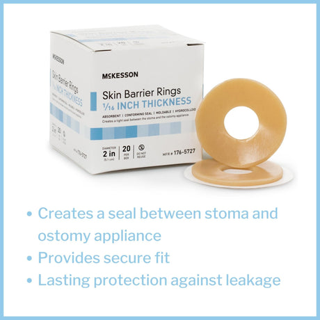 McKesson McKesson Two-Piece Skin Barrier, Flat - 176-5727-Single - LL Medico