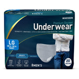 McKesson Men's Premium Discreet Pull On Absorbent Underwear, Heavy - UWDS-LGGRAY-Pack - LL Medico