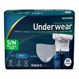 McKesson Men's Premium Discreet Pull On Absorbent Underwear, Heavy - UWDS-SMGRAY-Pack - LL Medico