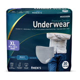 McKesson Men's Premium Discreet Pull On Absorbent Underwear, Heavy - UWDS-XLGRAY-Pack - LL Medico