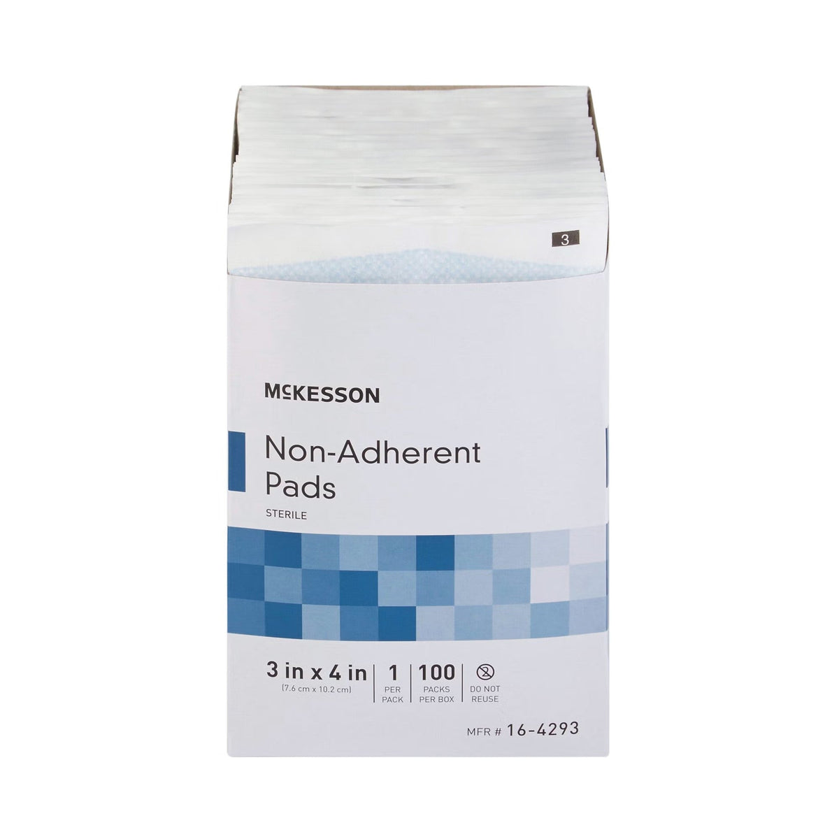 McKesson Non-Adherent Pads Sterile, 3 in x 4 in - 16-4293-Box - LL Medico
