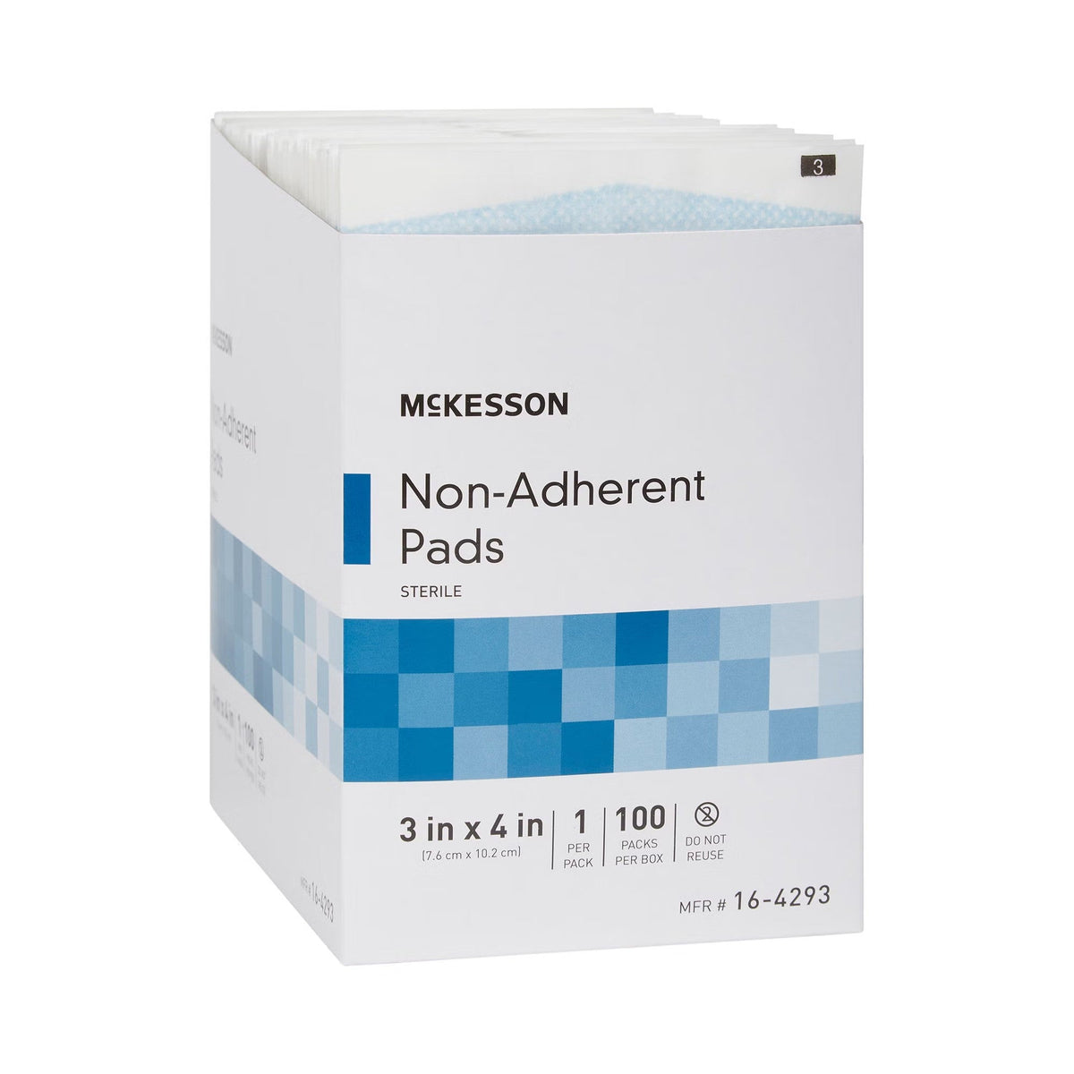 McKesson Non-Adherent Pads Sterile, 3 in x 4 in - 16-4293-Box - LL Medico